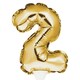 image 2 of Creative Party Number 2 Balloon Cake Topper - Gold - One Size