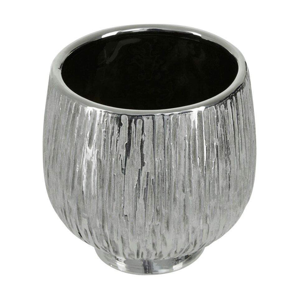 image 1 of Hesper Small Silver Ceramic Planter Silver