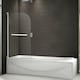 image 1 of 800x1400mm 180 Pivot Shower Bath Screen Tempered Glass Door Panel  With Towel Rail Chrome