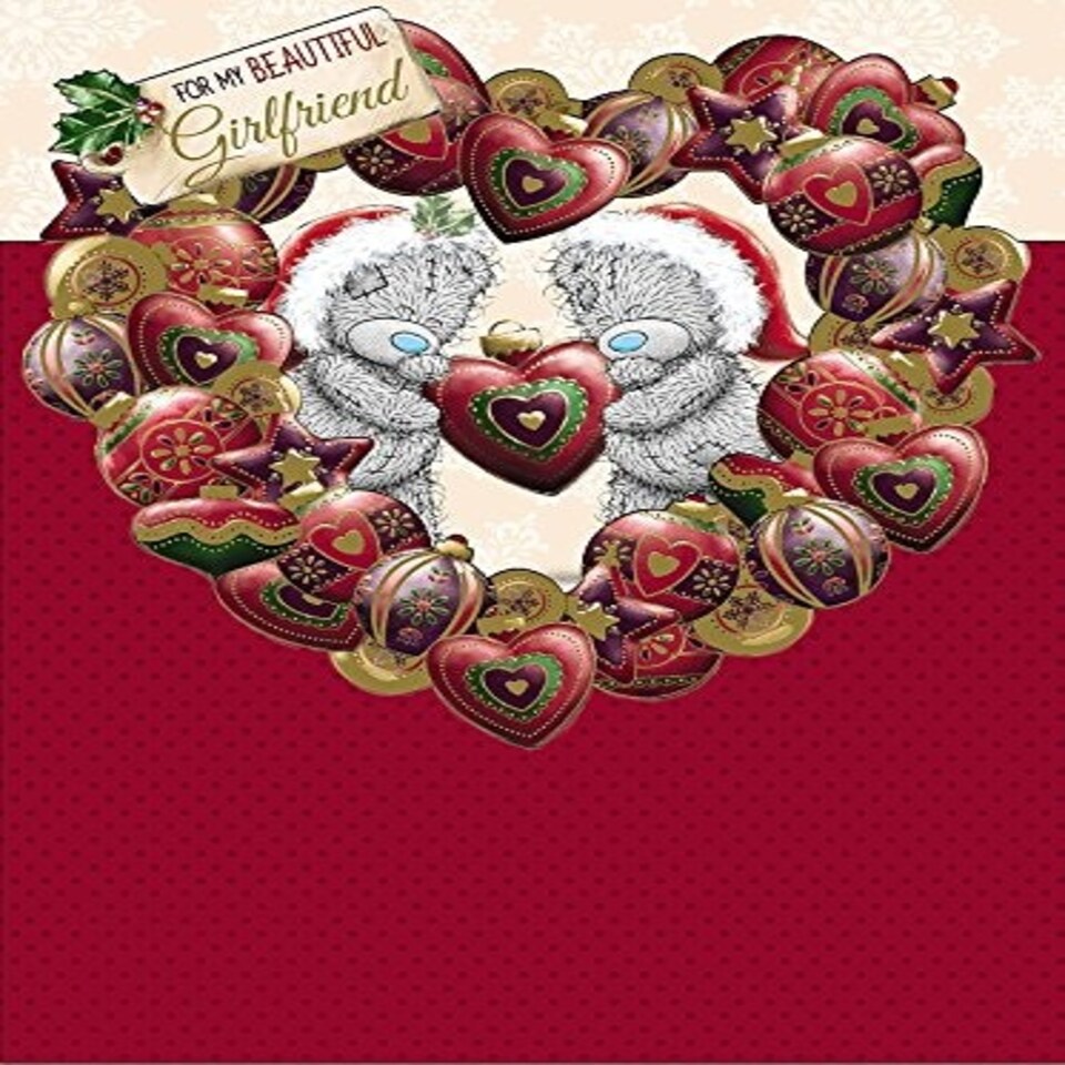 image 1 of Beautiful Girlfriend Large Die-cut Luxury Christmas Card New Gift
