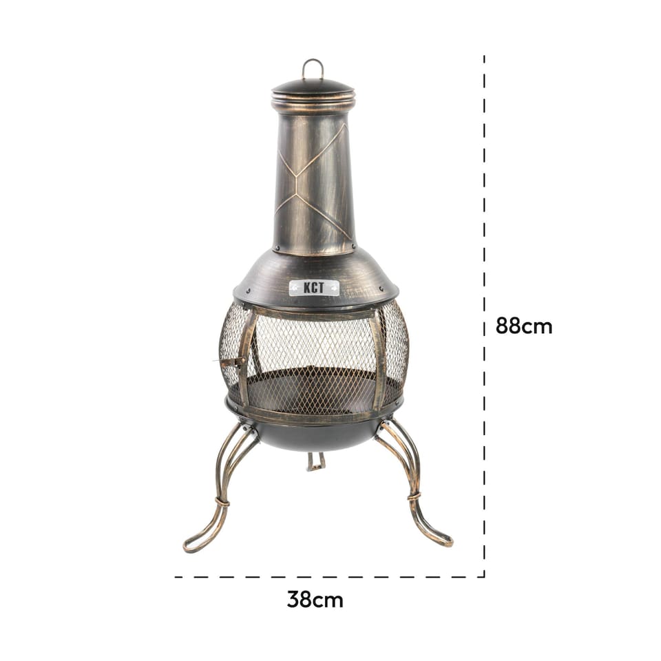 image 1 of KCT Classical Chiminea Outdoor Garden Log Burner for BBQs Camping