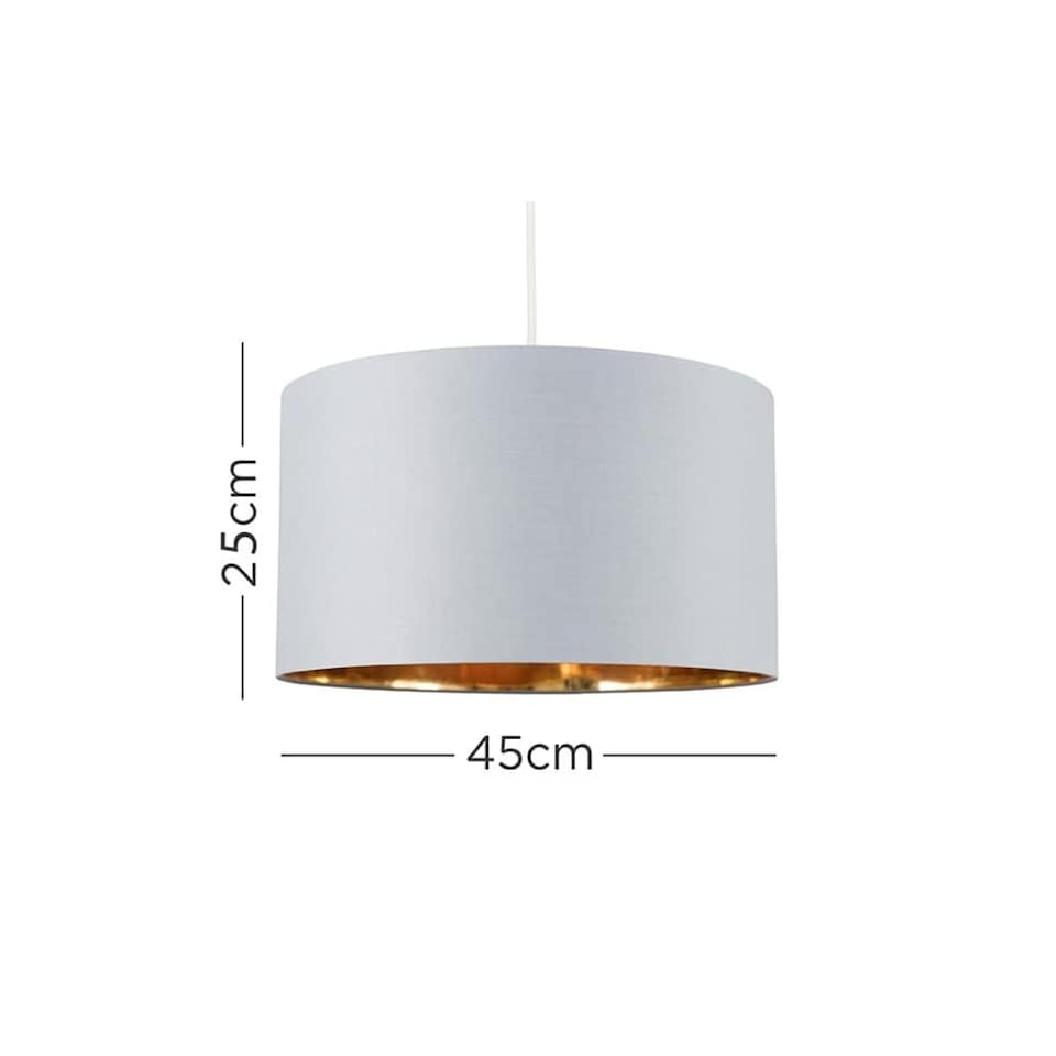 image 1 of ValueLights Reni Warm Grey And Gold Ceiling Pendant Shade | Grey