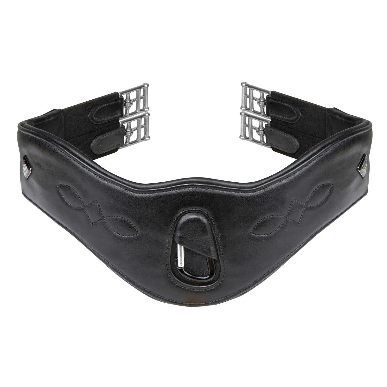 Velociti Lusso Leather Anatomical Horse Girth - Black - 44in