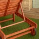 image 8 of 1.9m x 0.6m Outdoor Wooden Adjustable Foldable Sunlounger with Wheels | Brown | Brown