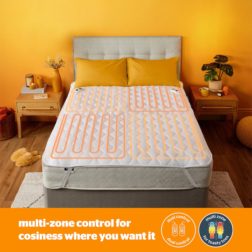 image 1 of Silentnight Multi-Zone Heated Quilted Mattress Topper, King | White | 1