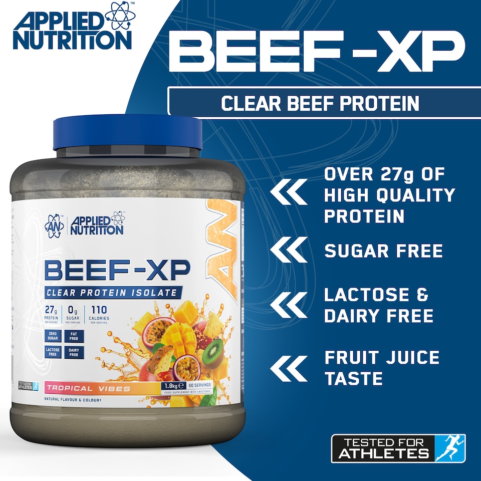 image 1 of Applied Nutrition Beef-XP Clear Protein Isolate Powder - Tropical Vibes - 60 Servings