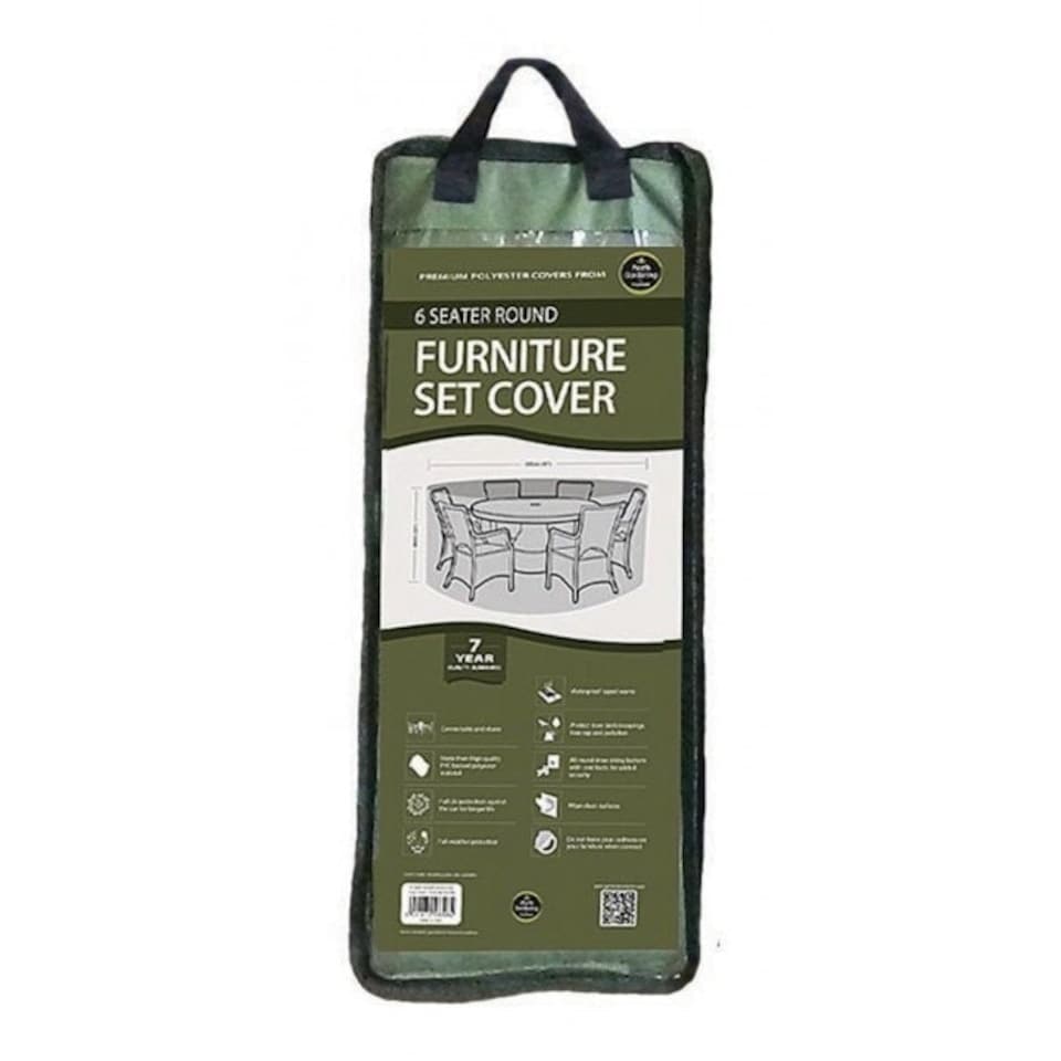 image 1 of Round 6-8 Seater Furniture Set Protective Cover | Black