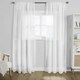 image 1 of OHS Pompom Tufted Textured Slot Top Sheer Net 2 Panel Voile Curtains, 55x87" - White