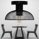 image 4 of Cassidy - Small Black Mesh Ceiling Flush Light | Black | 1