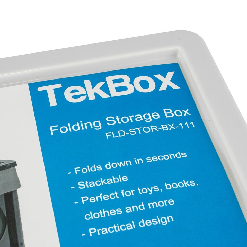 image 1 of TekBox 30L White Folding Storage Box - Set of 12 Boxes