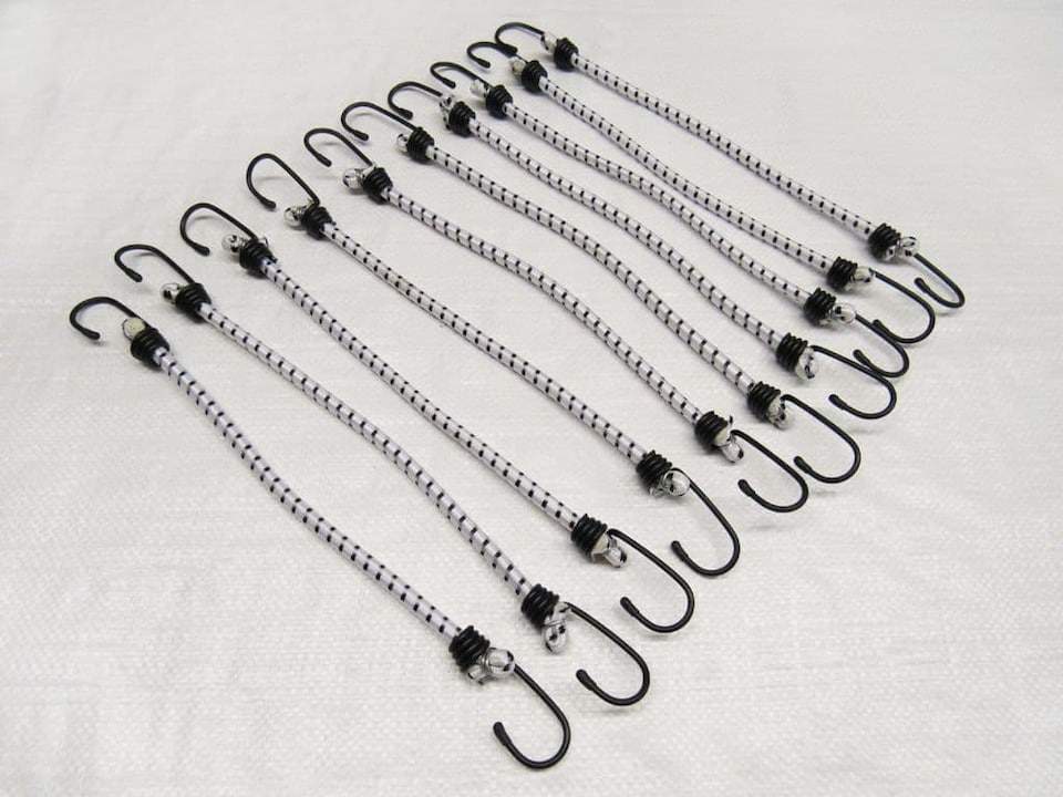 Bungee Cords X10 8MM X 600MM (Elastic Shock Hooks Tie Down Tarp Tent Canopy)