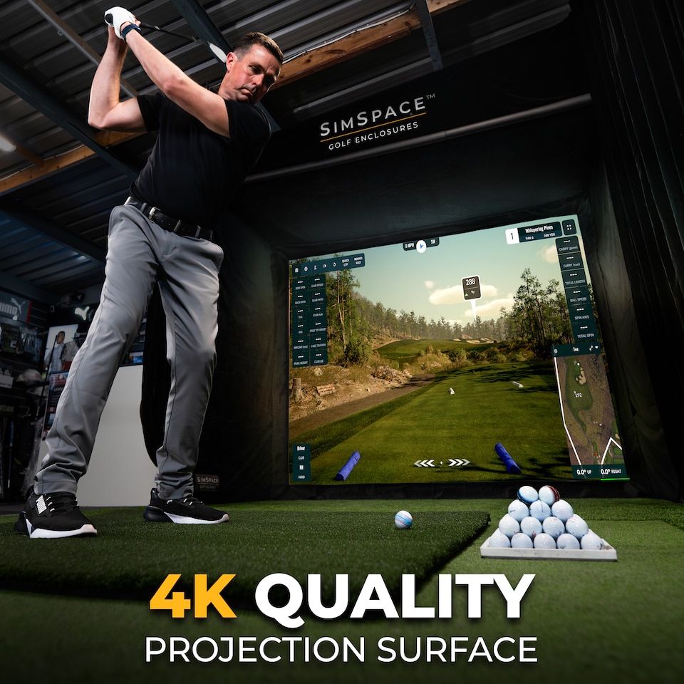 image 1 of Golf Simulator Enclosure With Impact Screen - 3 x 2.5 x 1.5m
