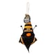 image 1 of Pre-personalised Lucky Gonk Mascot Keyring For Bag Or Backpack - BEE - 136 Names and Themes Available | Black