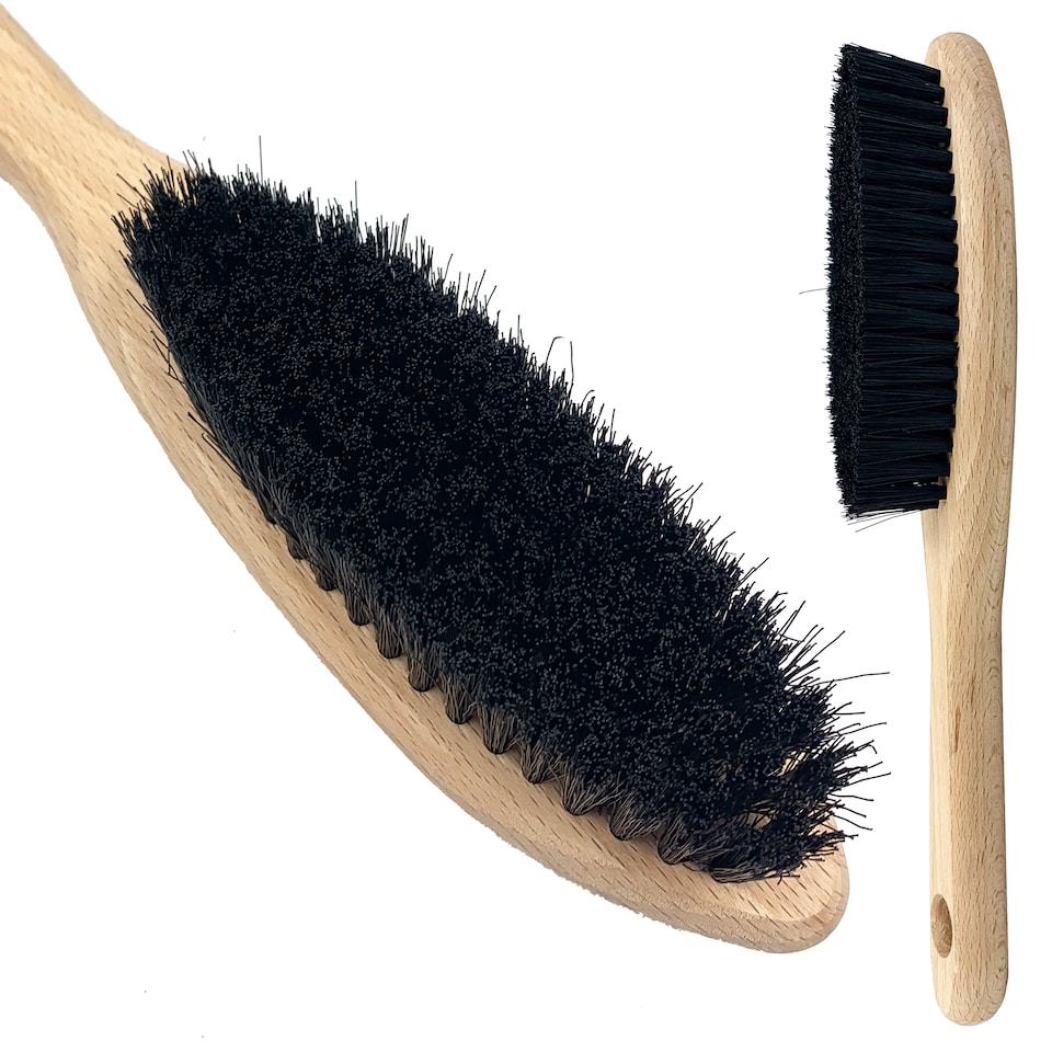 image 1 of Wooden Clothes Brush Synthetic Bristle Brush for Fabrics Lint Brush for Hair Remove
