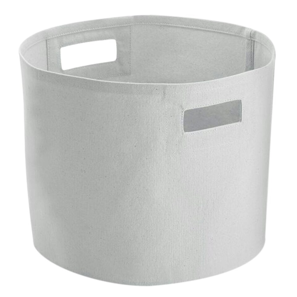 Westford Mill Canvas Storage Basket - Light Grey - L Grey | L