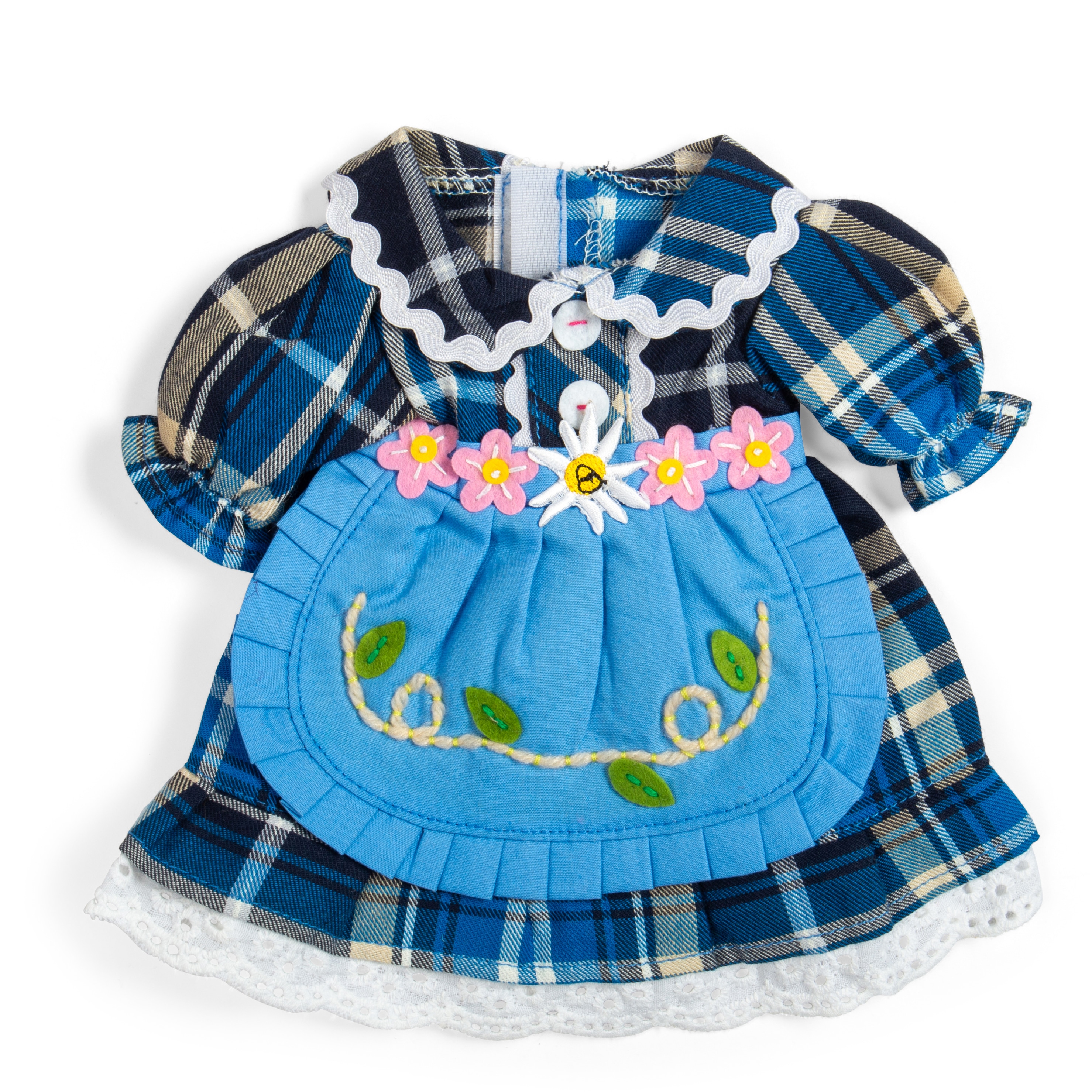 Bigjigs Toys Checkered Blue Dress - Medium Doll