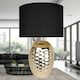 image 8 of First Choice Lighting Set of 2 Textured Ceramic Bedside Table Pale Gold Plated Finish and Black Textured Cotton Fabric Shade Gold | Black