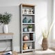 image 1 of Grey Oak Tall Bookcase Display Unit 5 Bookshelves DVD Storage Two Tone