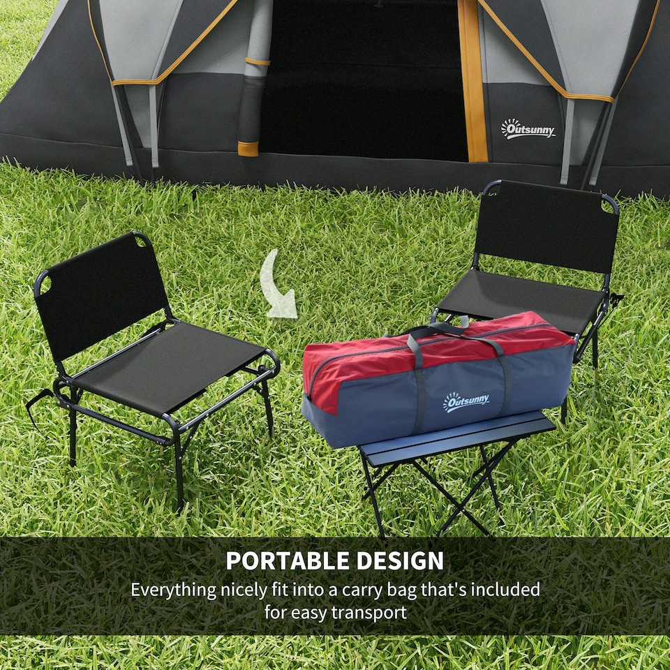 image 1 of Outsunny 5-6 Man Camping Tent with Bag, Fibreglass and Steel Frame, Grey