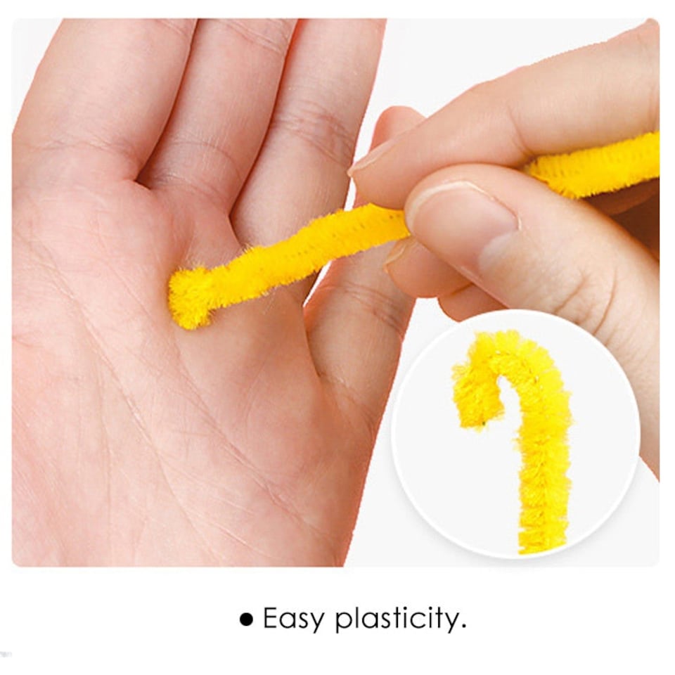 image 1 of Pack of 100 Assorted Colour Chenille Stem Pipe Cleaners 0.6 x 30cm