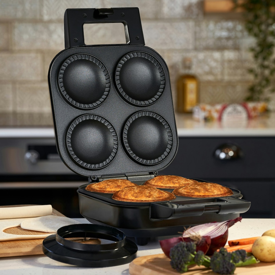 image 1 of Cooks Professional 4 Pie Maker Deep Fill Machine with Handy Cutter Included