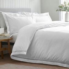 Catherine Lansfield Classic Lattice Lace Duvet Cover Set White | White | King