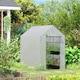 image 2 of Outsunny Walk in Greenhouse w/Shelves Steeple Grow House  White