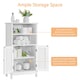 image 5 of Yaheetech 5-Tier Bathroom Floor Cabinet with Double Door White White