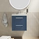 image 2 of Retro 2 Drawer Wall Hung Vanity Unit with Thin-Edge 1 Tap Hole Ceramic Basin - 500mm - Satin Blue - Balterley Blue