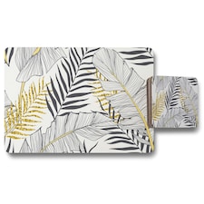 Gold & Black Leaves (Placemat & Coaster Set)