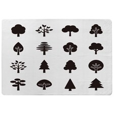Tree Silhouette Illustrations Designer Rug | Multi