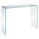 image 3 of Crystal Large Stylish Curved Glass Hallway Console Table | Clear | Clear