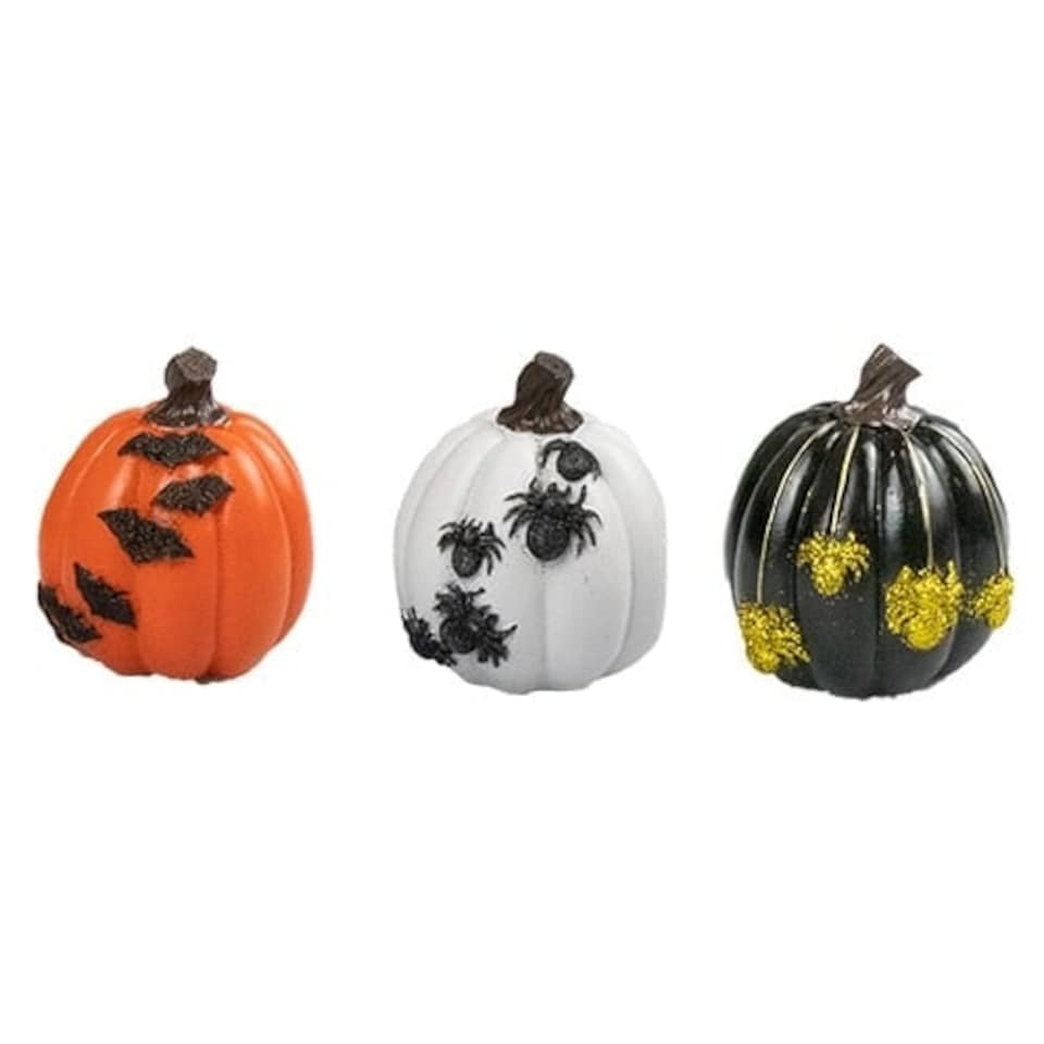 Assorted Pumpkin with Glitter Halloween Decoration 10cm