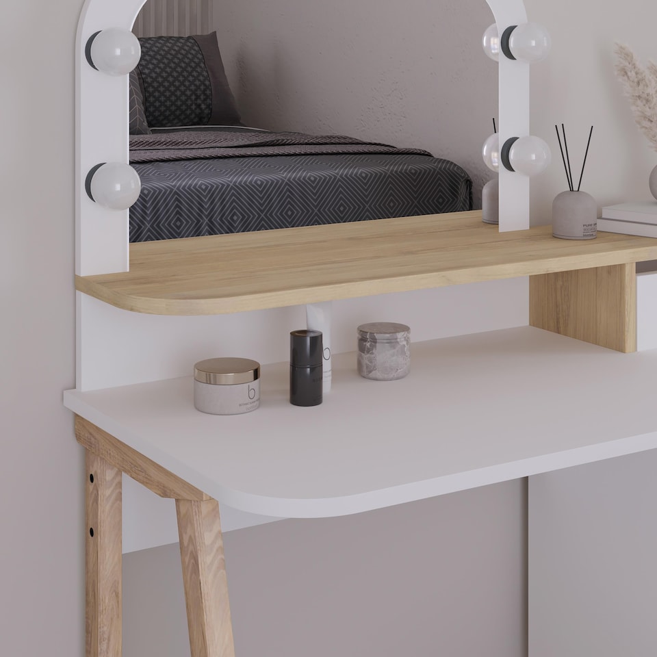 image 1 of Decortie Avien Dressing Table 105x51.5x131cm White