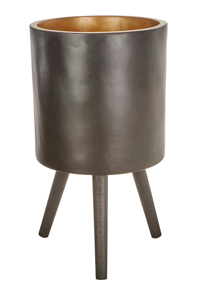 image 1 of Darnell Large Black Finish Planter Black | Black