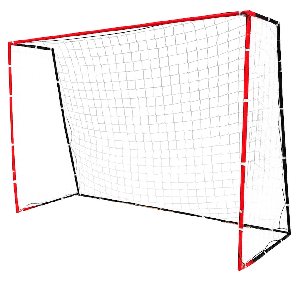 image 1 of Rexco Football Goal Posts Net Soccer Practise Garden Training Black Red 3m x 2m x 1m