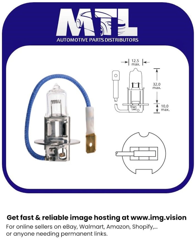 image 1 of Lucas LLB453 H3 12V 55W Halogen Car Bulb Single Pack Headlight Spotlight Fog Light Corner Lamp
