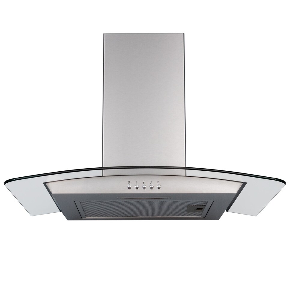 image 1 of SIA CGH60SS 60cm Stainless Steel Curved Glass Chimney Cooker Hood Extractor Fan | Silver
