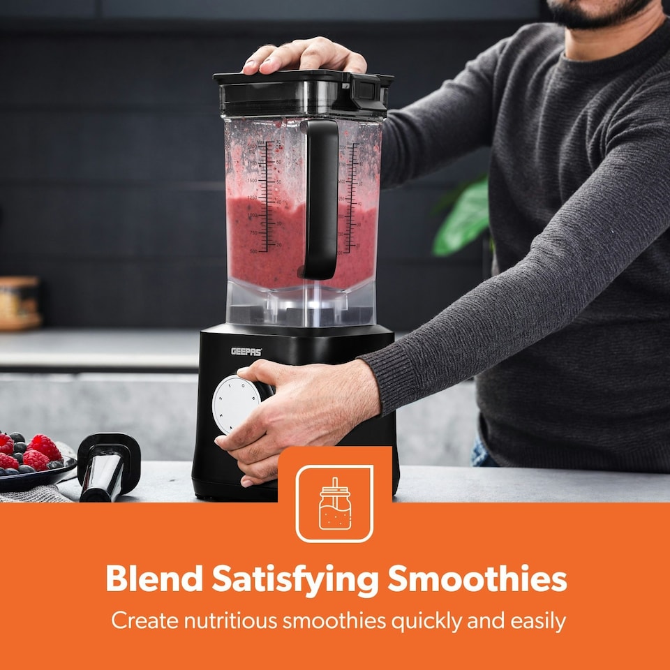 image 1 of GEEPAS Professional Blender 2000W | Black