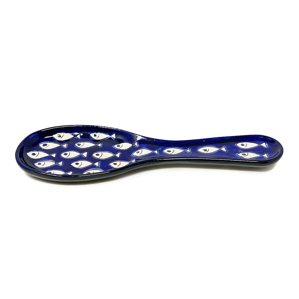 image 1 of Verano Spanish Ceramics Signature Spoon Rest - 28cm White Fish