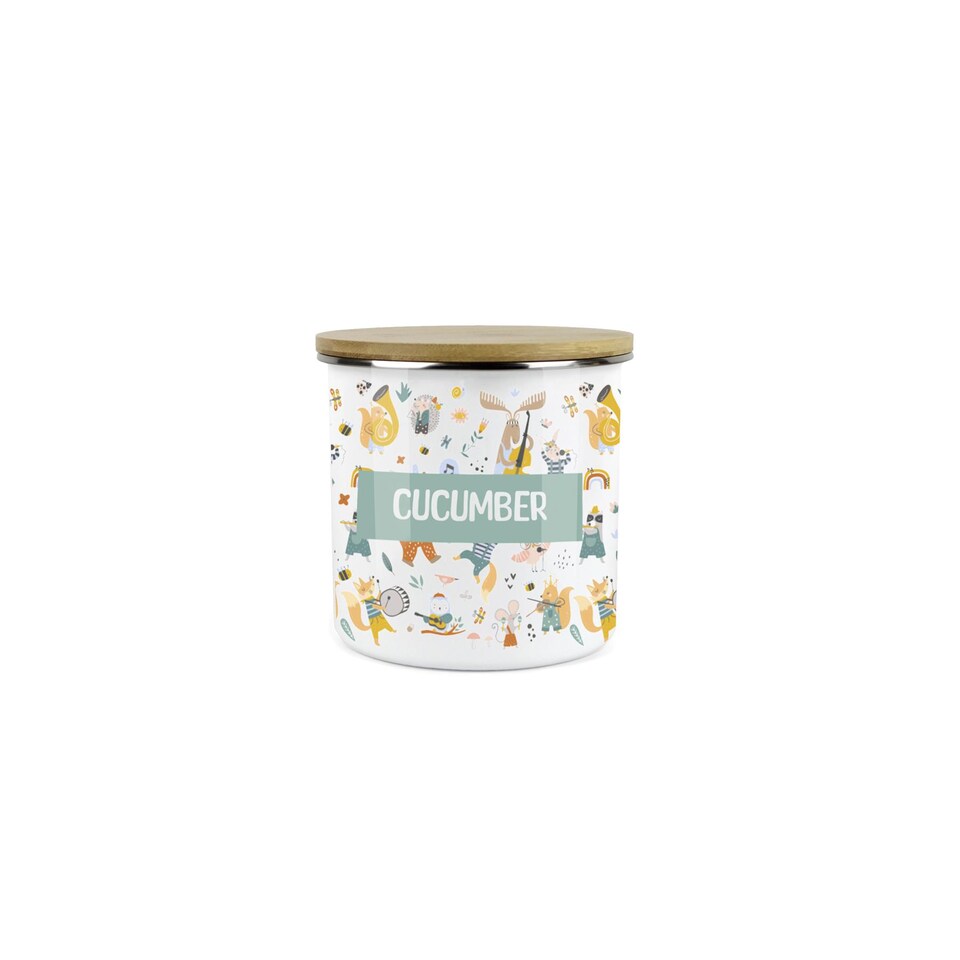 image 1 of Musical Animals Childrens Mini Snack Pot - Cucumber