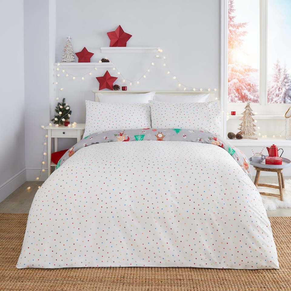 image 1 of Fusion Elf & Santa Duvet Cover Set Grey