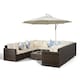 image 3 of Havana 10 Seat Rattan Sofa Conversation Set with Ice Bucket Coffee Table Brown | Ivory