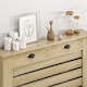 image 8 of HOMCOM Radiator Cover with Drawer, Horizontal Slat, 111cm, Oak