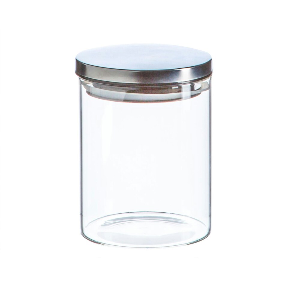 image 1 of Argon Tableware Scandi Storage Jar with Metallic Lid - 750ml - Silver