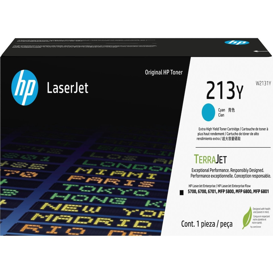 HP 213Y Cyan Extra High Toner Cartridge 12K Pages - W2131Y N/A