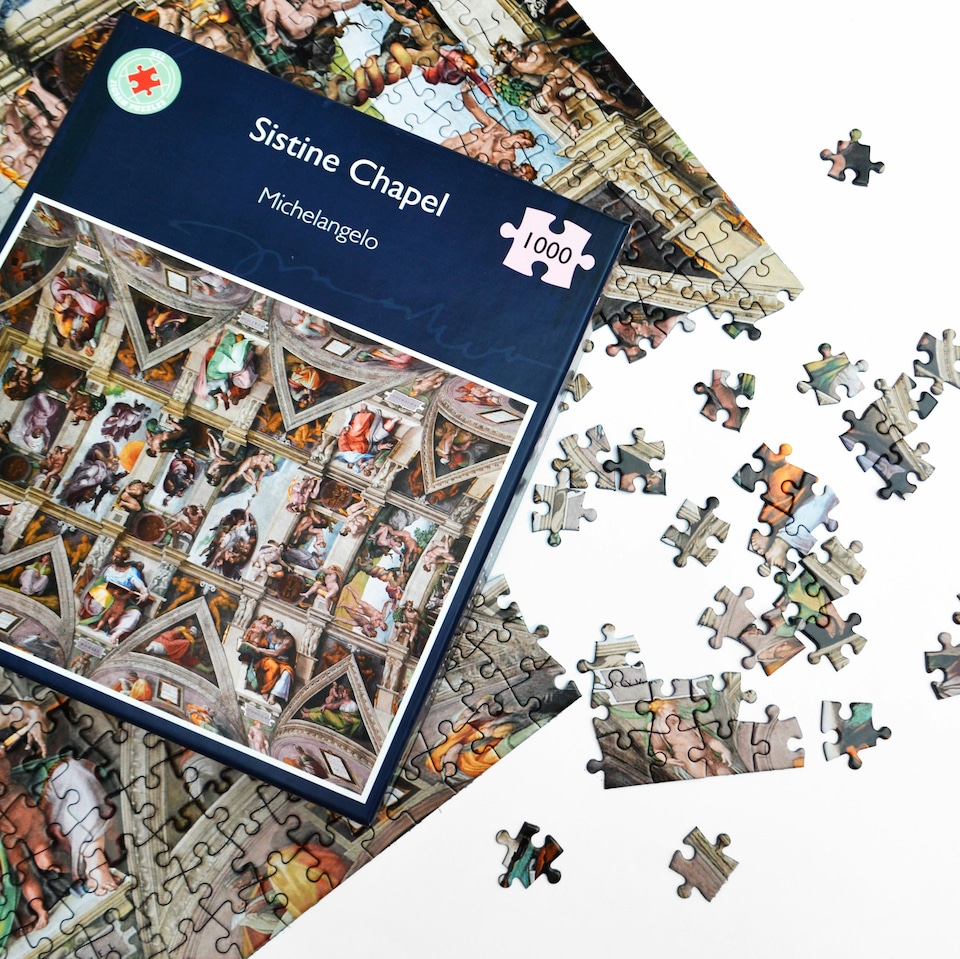image 1 of Sistine Chapel ceiling by Michelangelo 500 Piece Jigsaw Puzzle