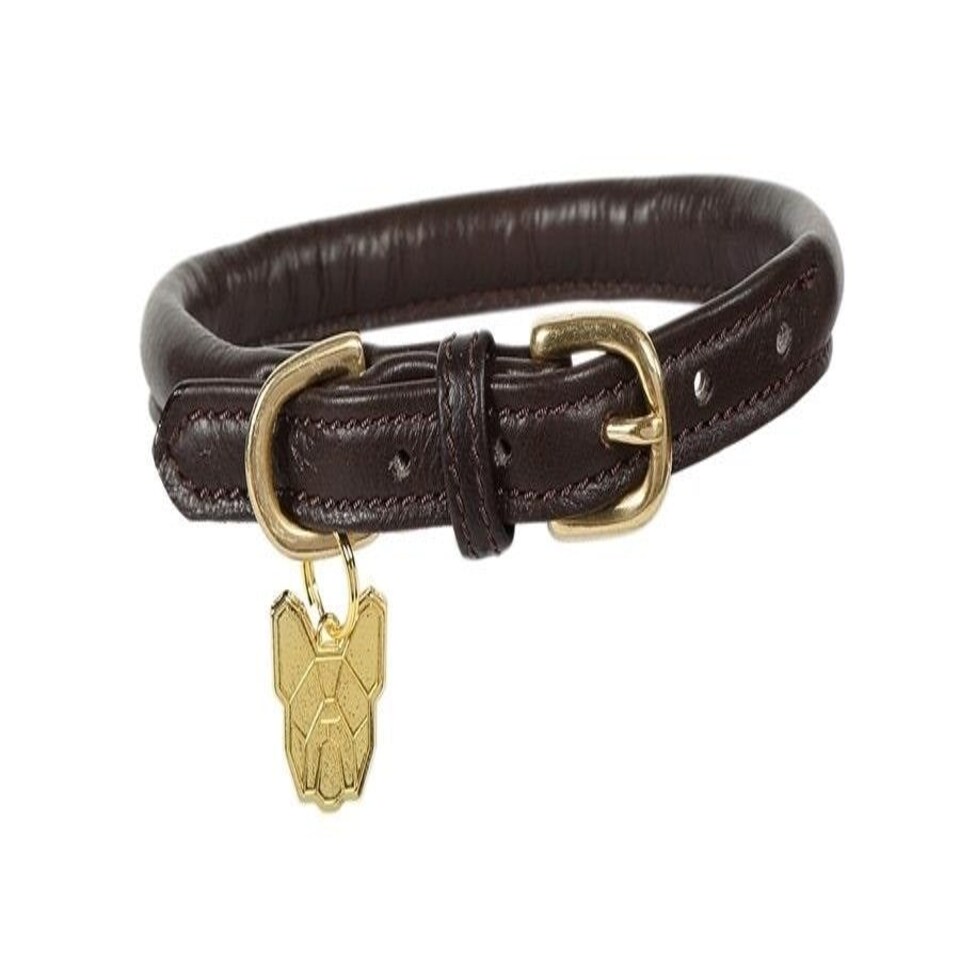 image 1 of Digby & Fox Rolled Leather Dog Collar Pink | Colour: Pink
Size: Large | L