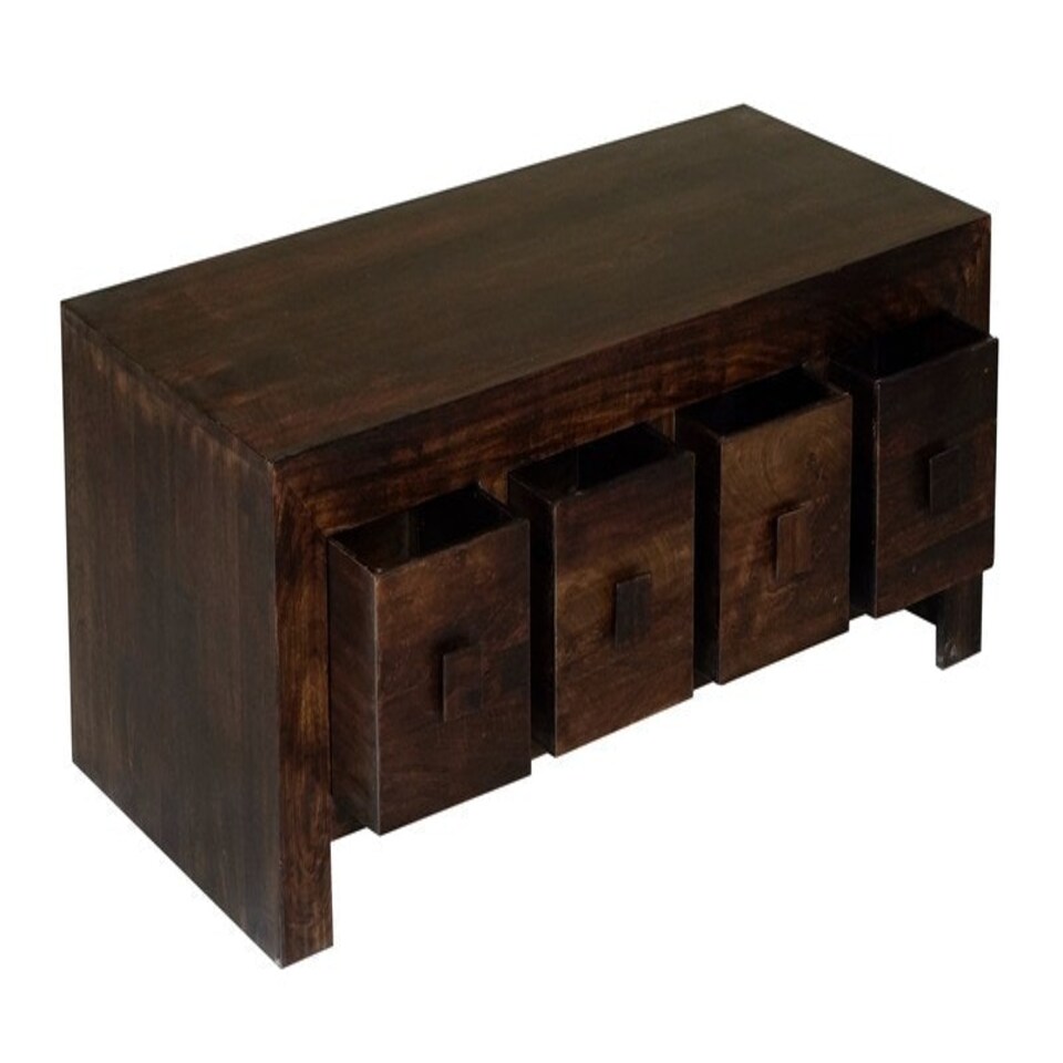 image 1 of 8 Draw Coffee Table - Mango Wood - L55 x W118 x H40 cm - Dark Finish | Brown