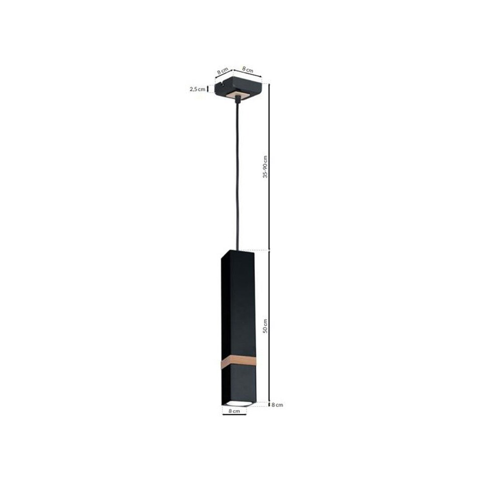 image 1 of Milagro Pendant Lamp Vidar Black 1XGU10